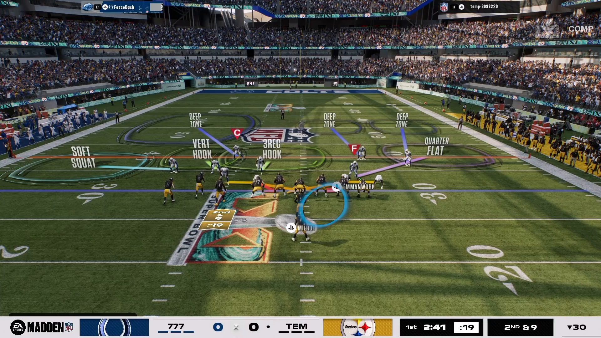 User positioning for run defense in Madden 27