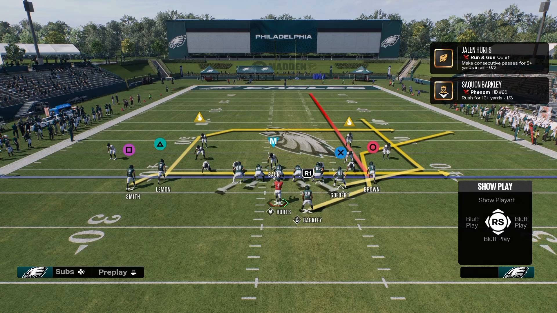 Rolling out with a quarterback in Madden