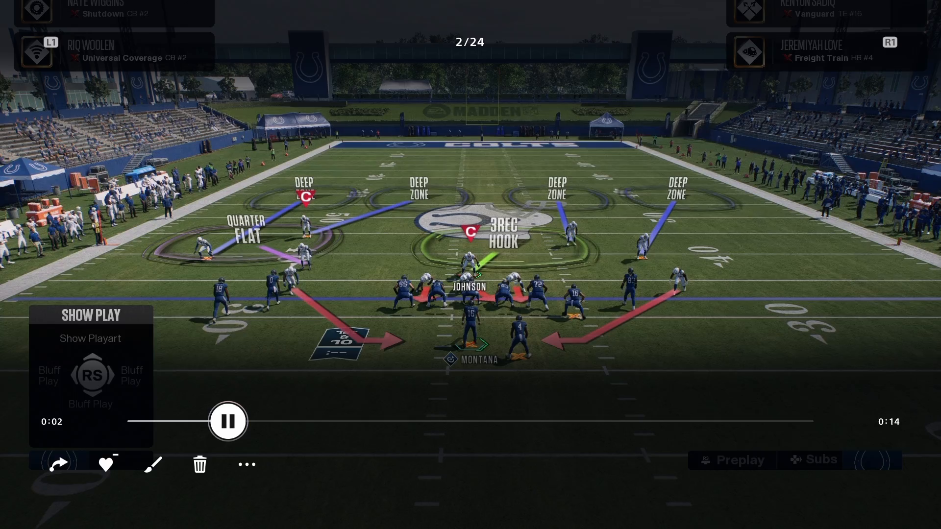 Half slide adjustment on defense