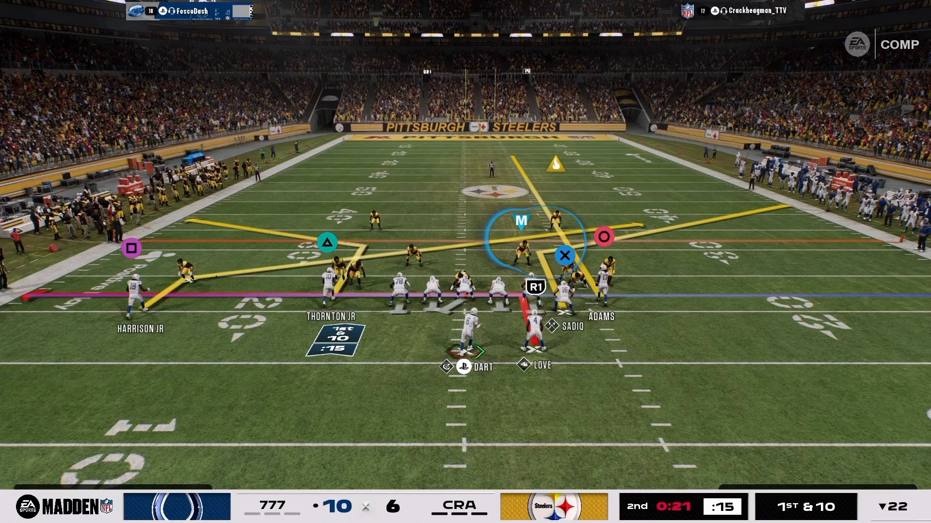 Route combinations for effective offensive setup