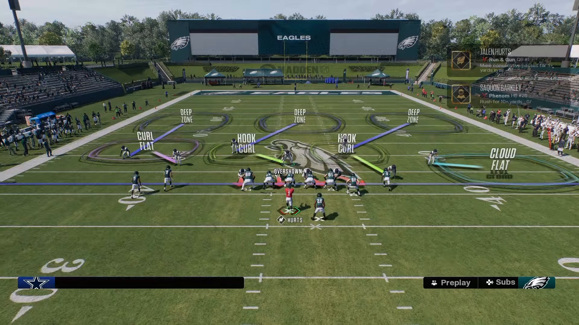 Aggressive Klawf flat adjustment in Madden NFL 27