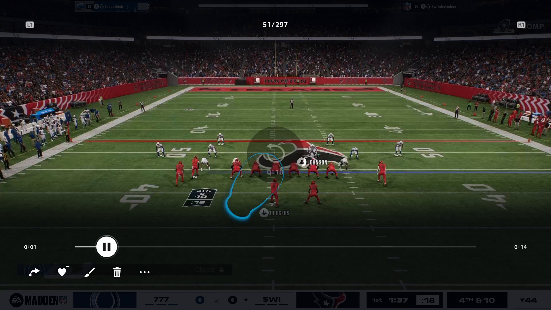 Madden NFL 27 green catch in action
