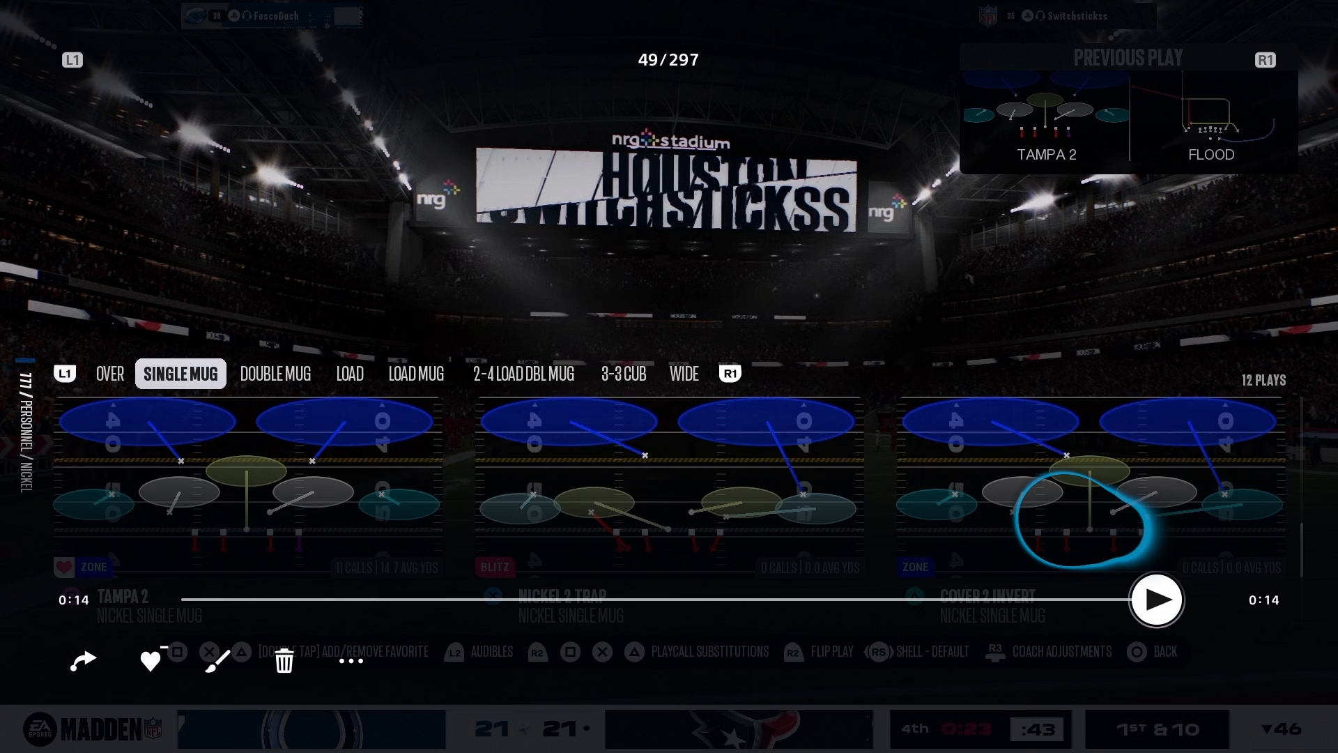 Timing the green catch in Madden