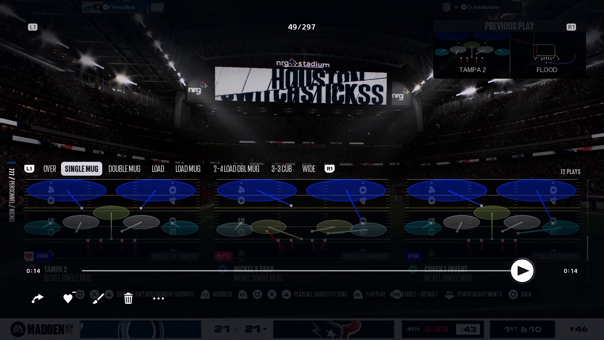 Thinking blue pass for catching