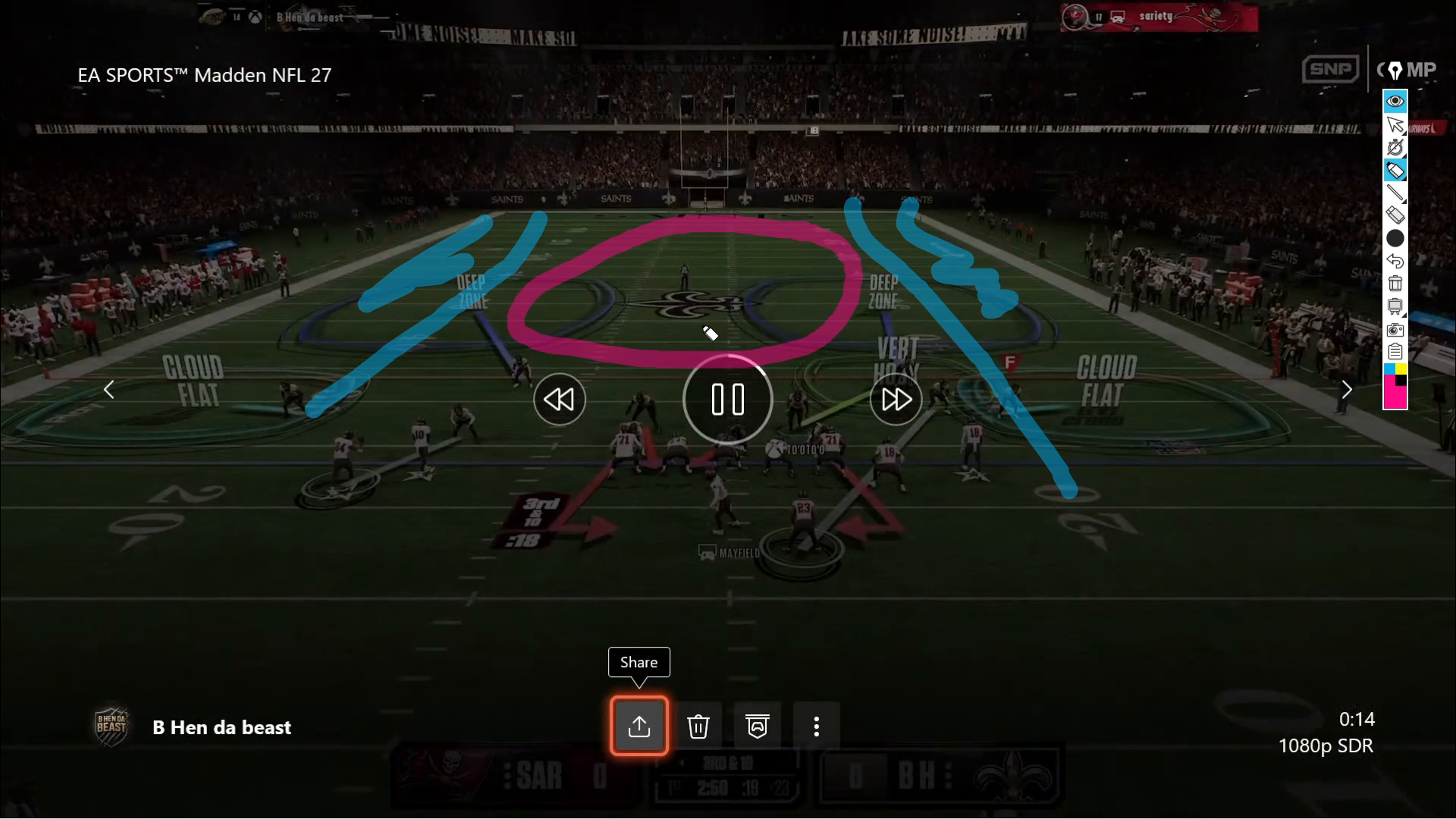 Pre-snap scouting techniques in Madden