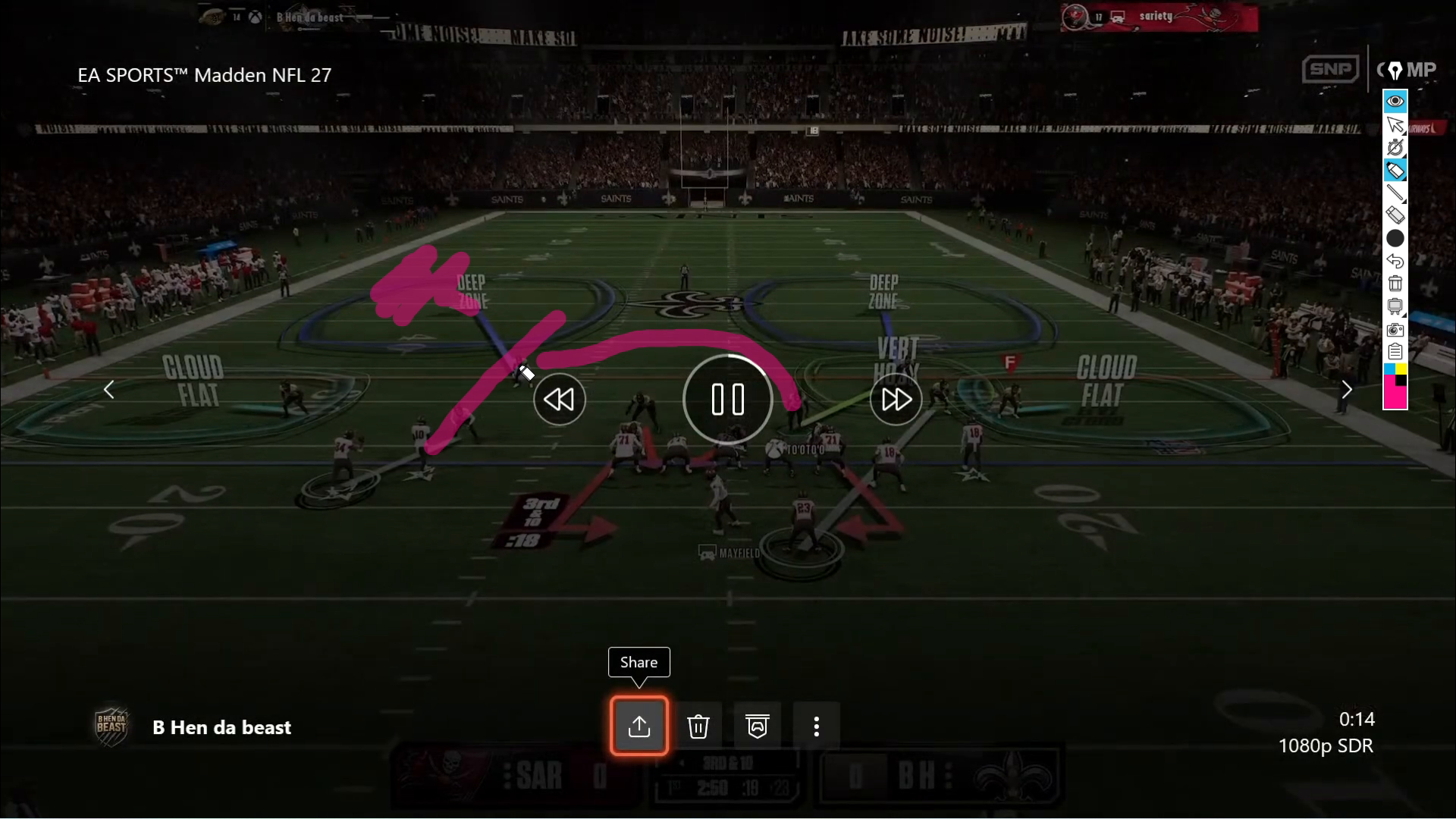 Practicing switch-stick strategies in Madden gameplay