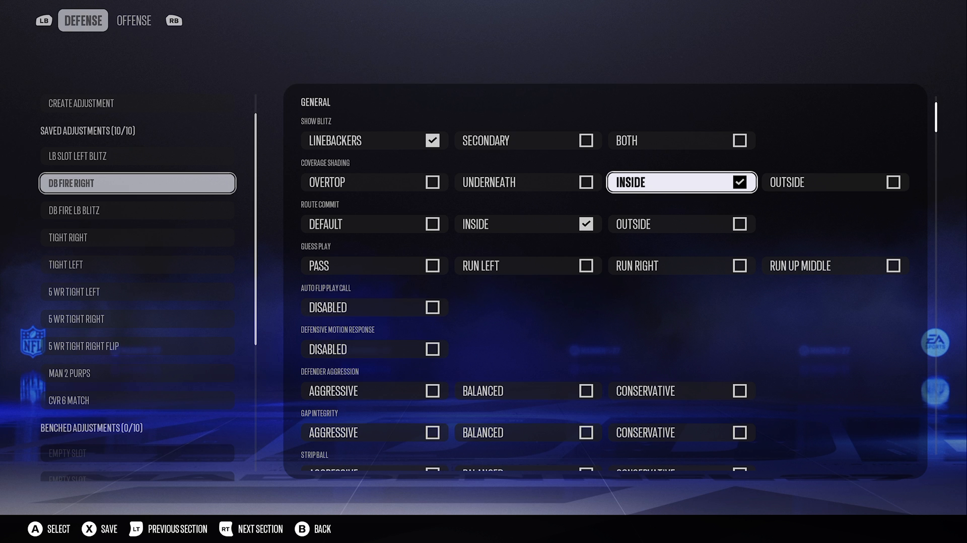 Defensive macro setup for Madden NFL 27