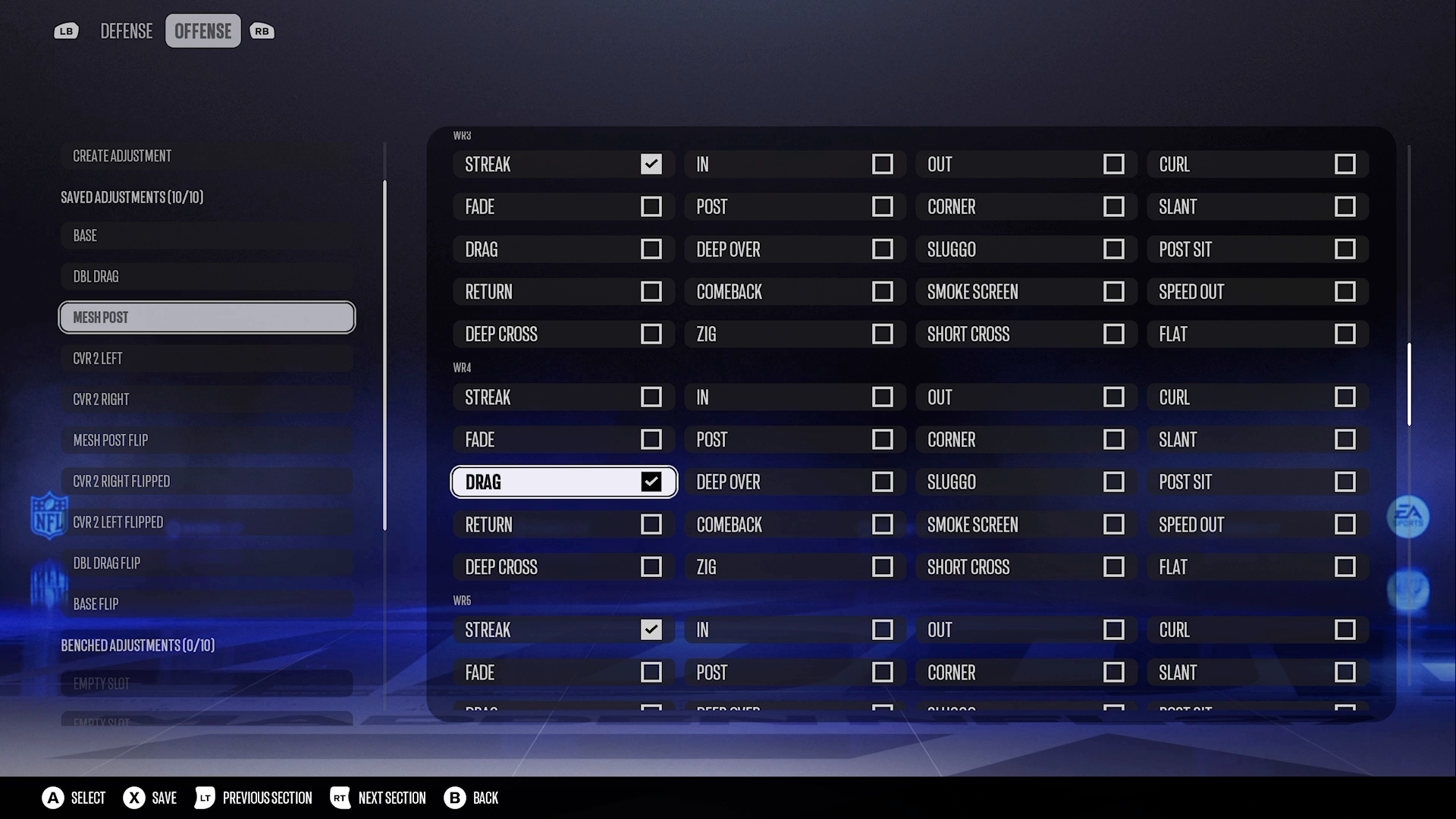 Setup of Gun 5 Receiver Tight formation in Madden 27