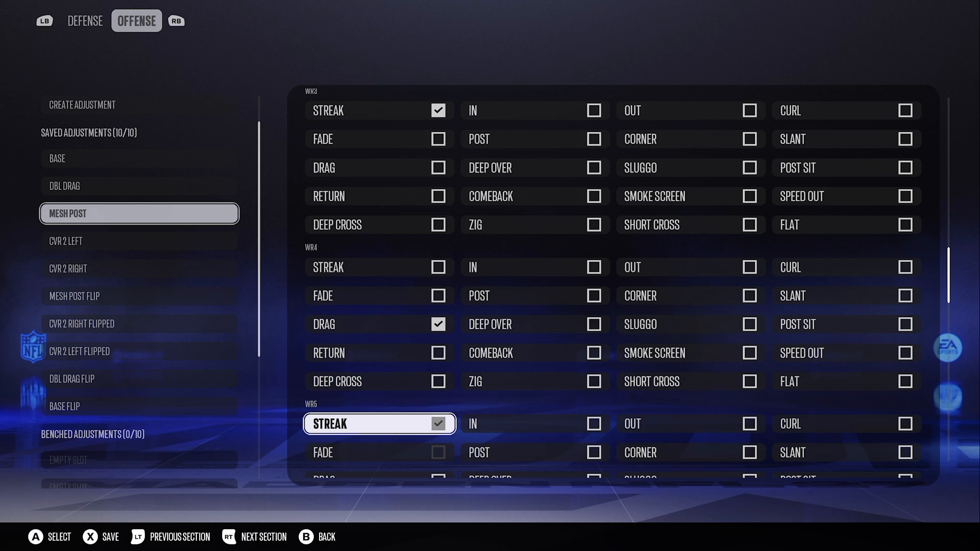 Execution of sharp post route in Madden 27
