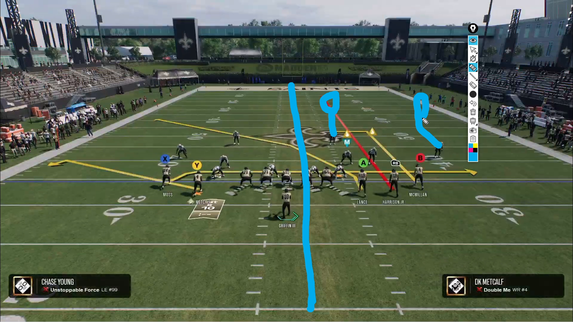 Diagnosing opponent's defense in Madden
