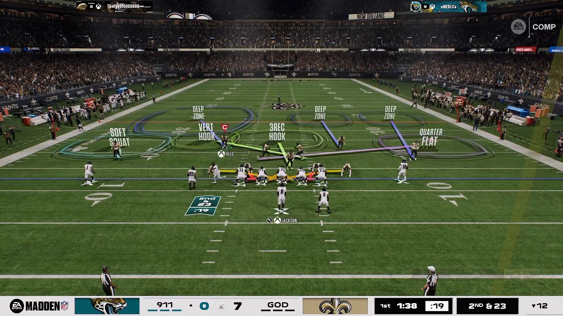Diagram showing coverage responsibilities for defenders