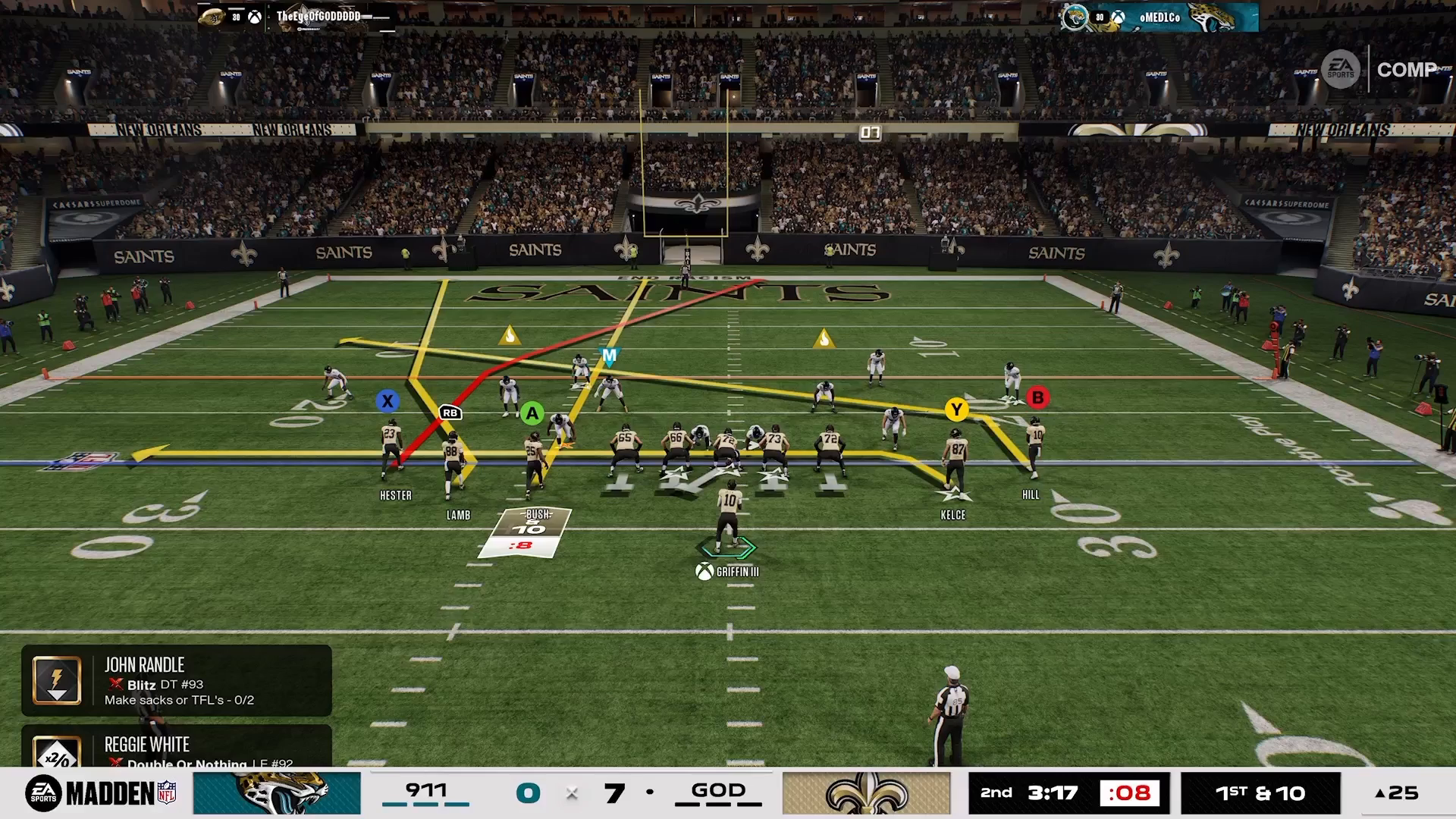 Offensive setup in Madden NFL 27