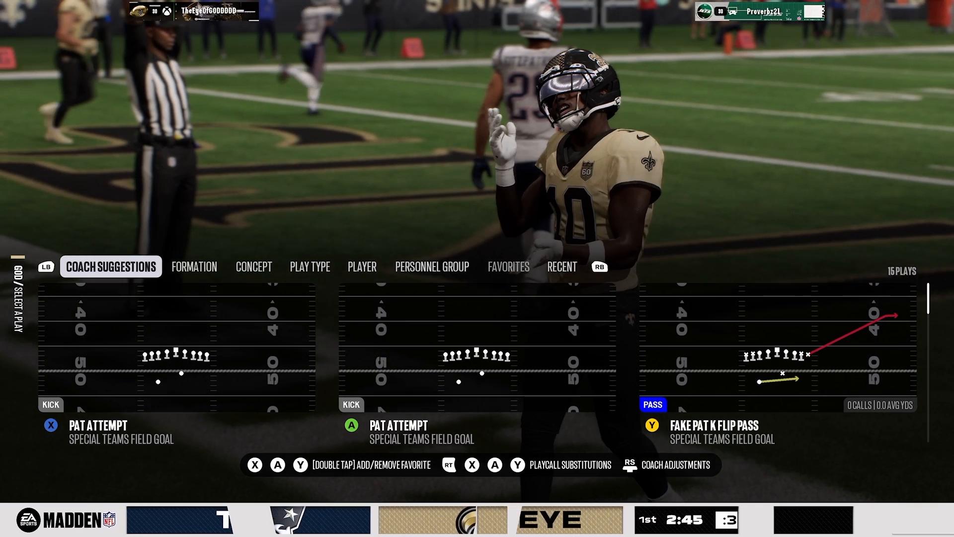 Madden 27 gameplay showing 2-man under press beater