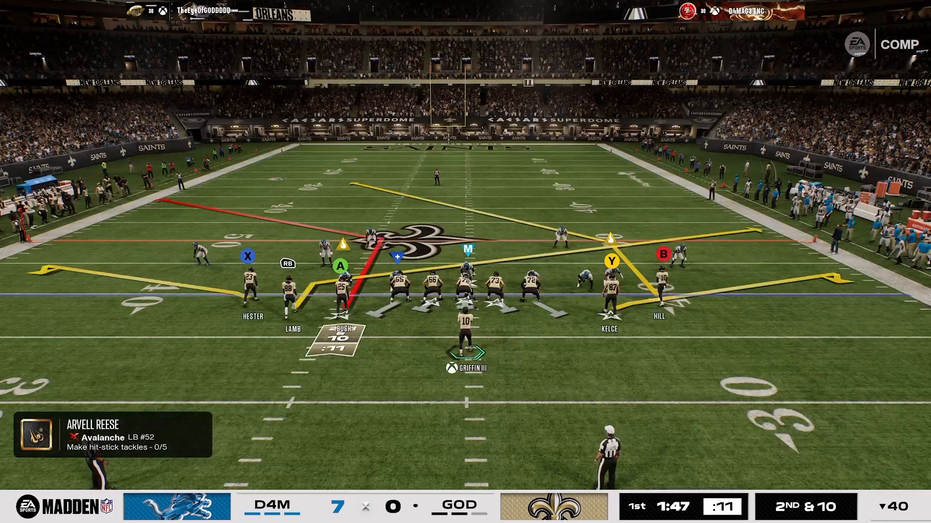Reading the cornerback in Madden NFL 27