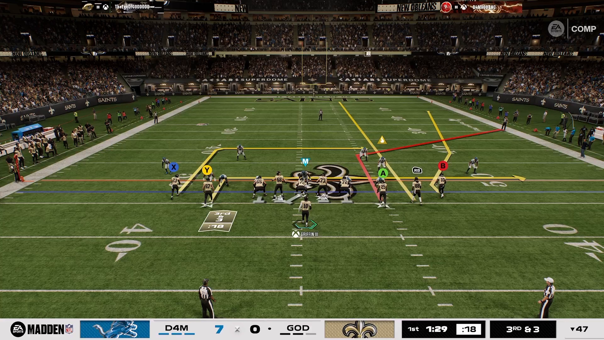 Execution of the claw flat tell in Madden NFL 27