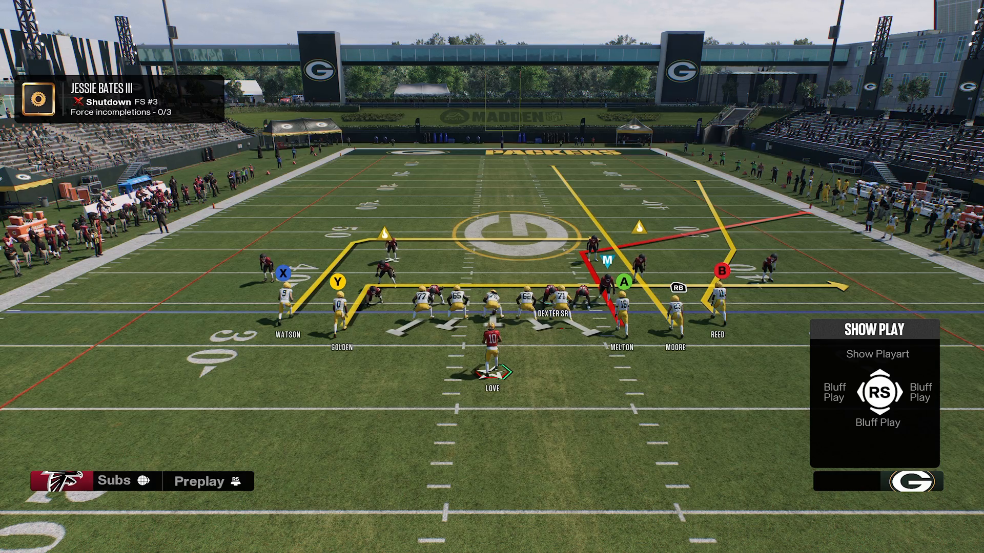 Flat route test in Madden 27 gameplay