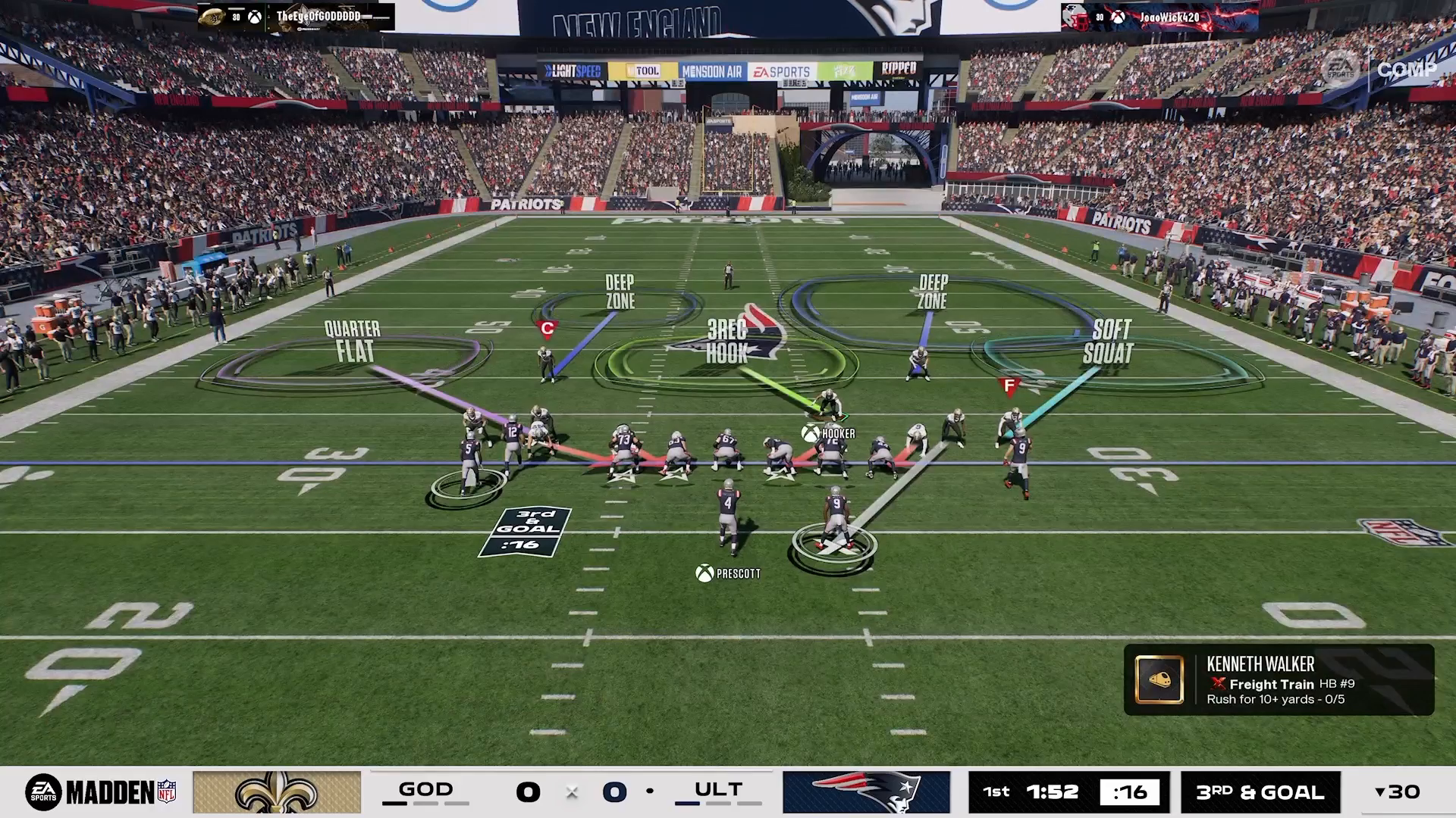 Pre-snap setup in Nickel Single Mug formation